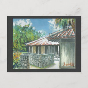 Watercolor Painting Postcard Okinawa Ishigaki
