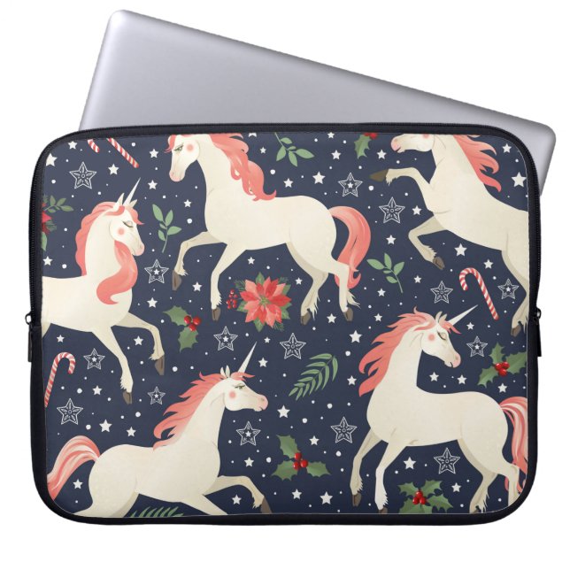Watercolor painting retro floral seamless pattern laptop sleeve (Front)