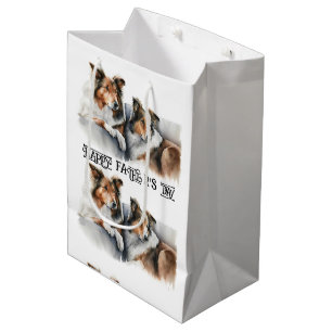 Watercolor Painting Rough Collies Medium Gift Bag