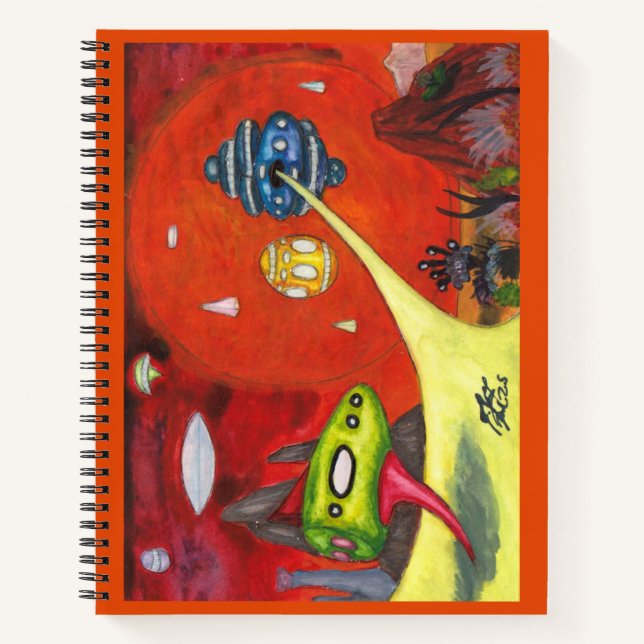 Watercolor Painting Science Fiction Dimension Art Notebook (Front)