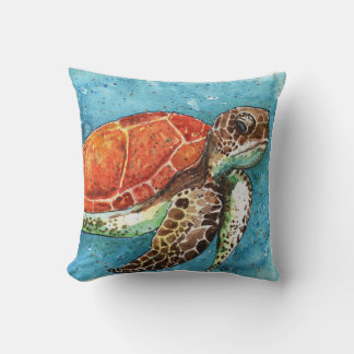 Watercolor Painting- Sea Turtle pillow