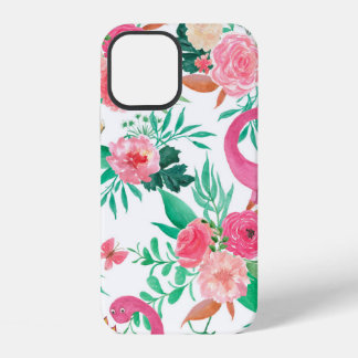 Watercolor painting seamless pattern with cute din iPhone 12 case