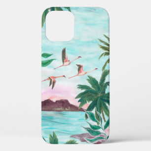 Watercolor painting seamless pattern with hawaiian iPhone 12 case