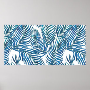 Watercolor painting seamless pattern with tropical poster