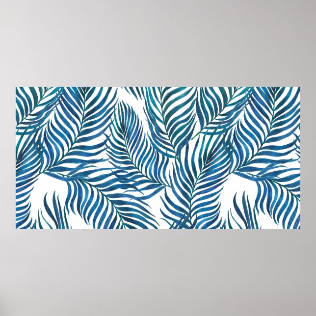 Watercolor painting seamless pattern with tropical poster (Front)