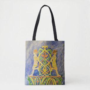 Watercolor painting tote bag