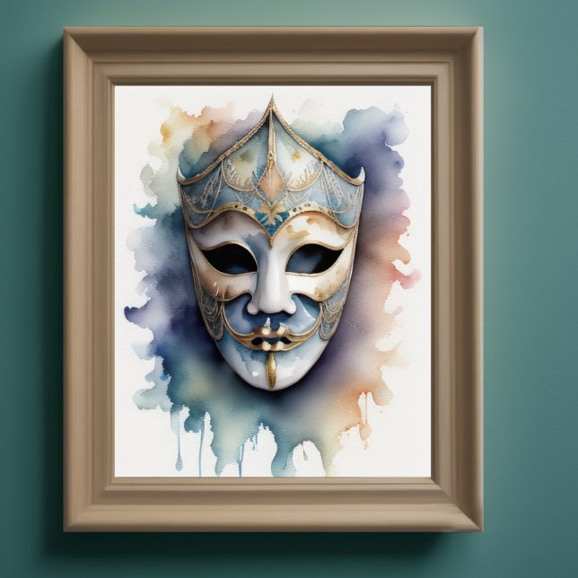 Watercolor Painting Venetian Mask V Poster (Creator Uploaded)