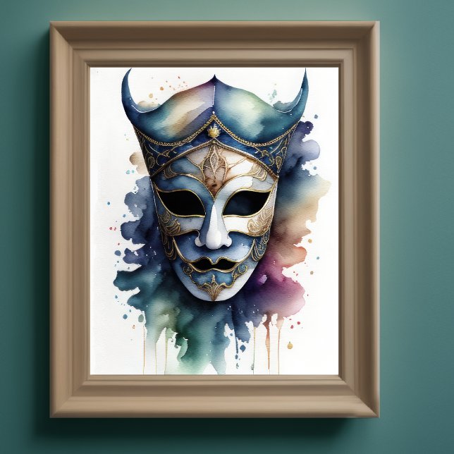 Watercolor Painting Venetian Mask VIII Poster (Creator Uploaded)