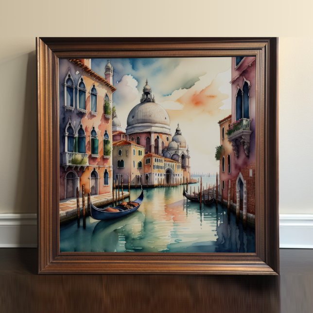 Watercolor Painting Venice City Scene Gondola 1:1 Poster (Creator Uploaded)