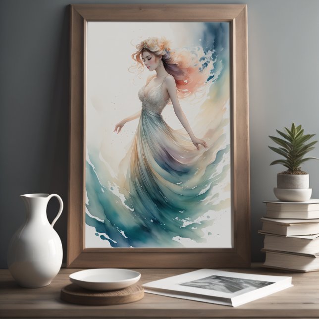 Watercolor Painting Water Nymph Poster (Creator Uploaded)