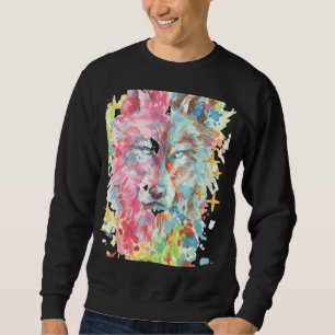 Watercolor Painting Wolf Dog Costume Cute Hallowee Sweatshirt