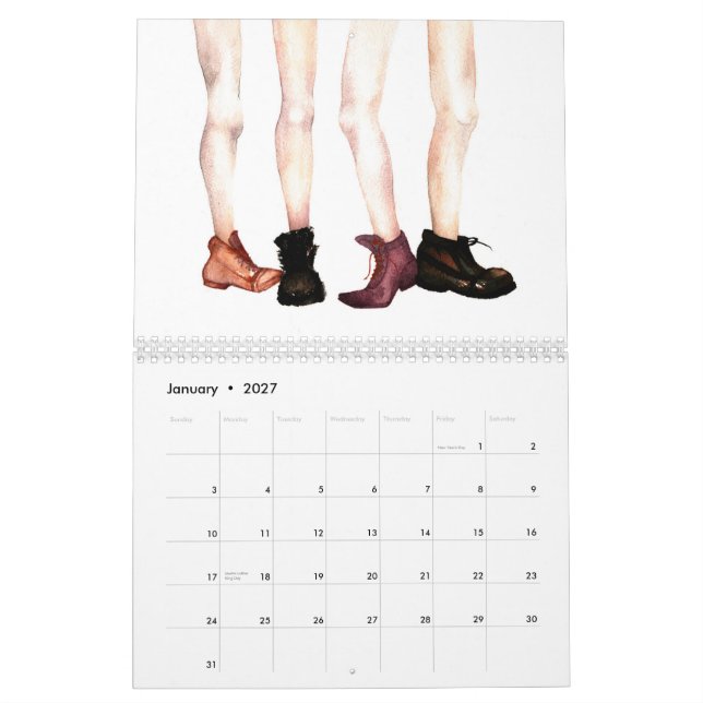 Watercolor Paintings Custom Calendar (Jan 2027)