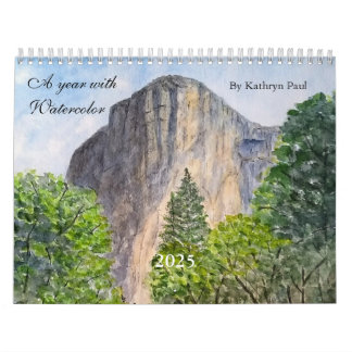 Watercolor paintings wall calendar