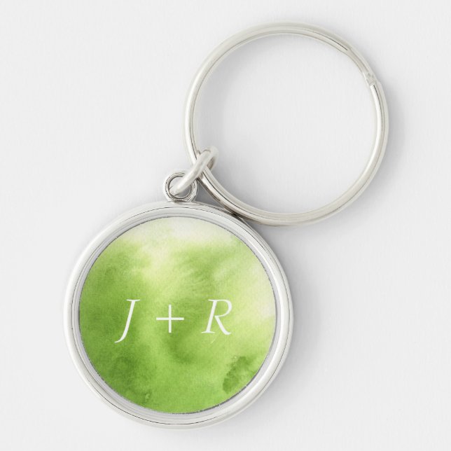 watercolor paints on a rough texture paper key ring (Front)