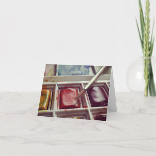 Watercolor paints photographic print. holiday card