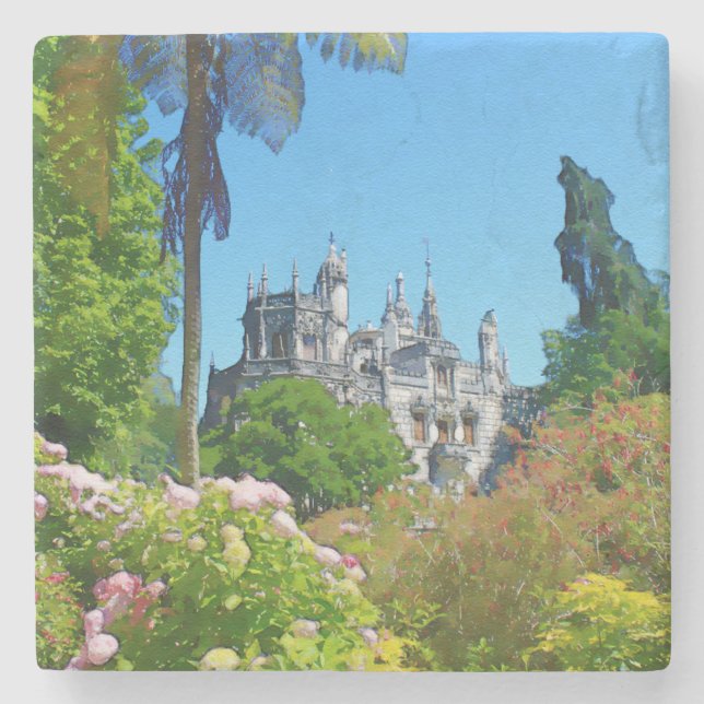 Watercolor palace stone coaster (Front)