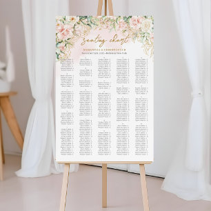 Watercolor pale pink roses eucalyptus Alphabetical Poster