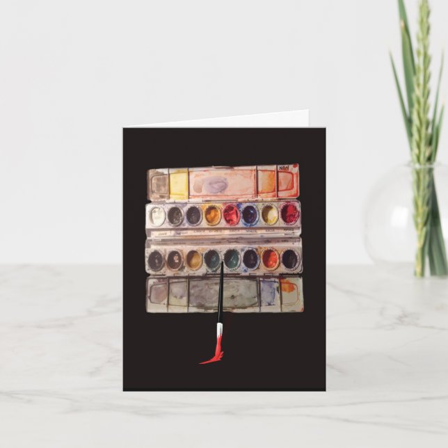 Watercolor Palette birthday card (Front)