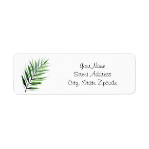 Watercolor Palm Fronds Return Address Label