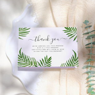 Watercolor Palm Leaves & Elegant Calligraphy  Thank You Card