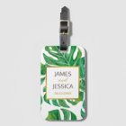 Watercolor Palm Leaves Personalised Wedding Favour