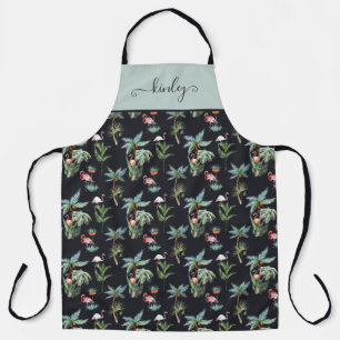 Watercolor Palm Pattern Apron