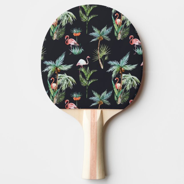 Watercolor Palm Pattern Ping Pong Paddle (Front)