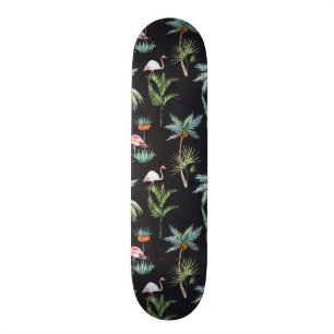 Watercolor Palm Pattern Skateboard
