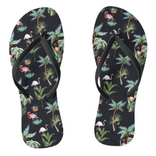Watercolor Palm Pattern Thongs