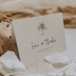 Watercolor Palm Tree Beach Wedding Photo Thank You Card<br><div class="desc">Watercolor Tropical Palm Tree,  folded wedding photo thank you card. Features,  template text lines for your names and personalised message on light sandy beige colour background.</div>