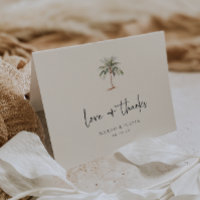 Watercolor Palm Tree Beach Wedding Photo