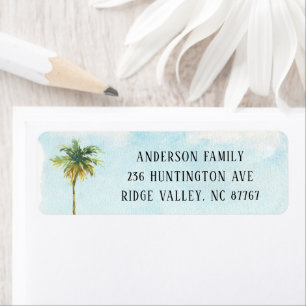 Watercolor Palm Tree New Address Label Return Address Label