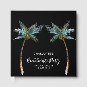 Watercolor Palm Trees Bachelorette Party Guest Book