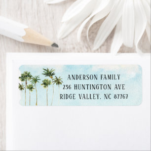Watercolor Palm Trees New Address Label Return Address Label