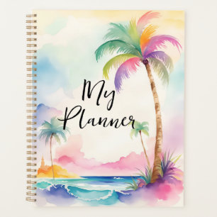 Watercolor Palm Trees Planner