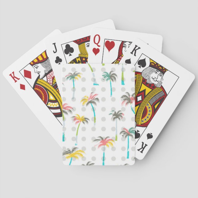 Watercolor Palm Trees Playing Cards (Back)