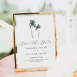 Watercolor Palm Trees Save The Date<br><div class="desc">Minimalist watercolor palm trees save the date card. Customisable!</div>