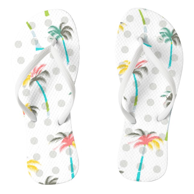 Watercolor Palm Trees Thongs (Footbed)