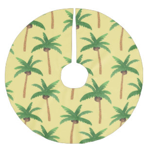 Watercolor palm trees, tropical background. brushed polyester tree skirt