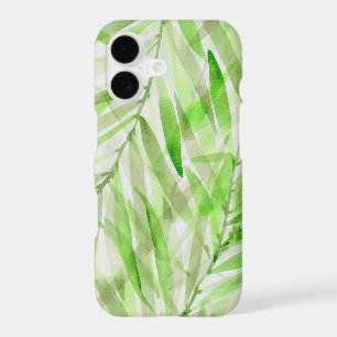 Watercolor Palms Hawaiian Tropical in Lime Green
