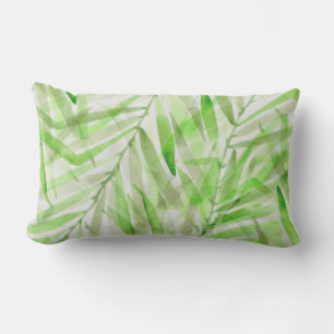 Watercolor Palms Hawaiian Tropical Reversible Lumbar Cushion