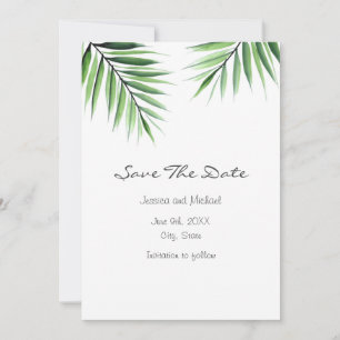 Watercolor Palms Save The Date