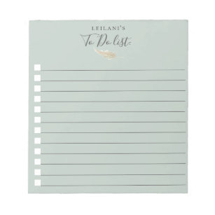 Watercolor Pampas Grass Pale Aqua Notepad