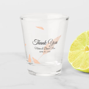 Watercolor Pampas Leaf Silhouette Wedding    Shot Glass