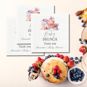Watercolor Pancake Baby Brunch Shower Napkin