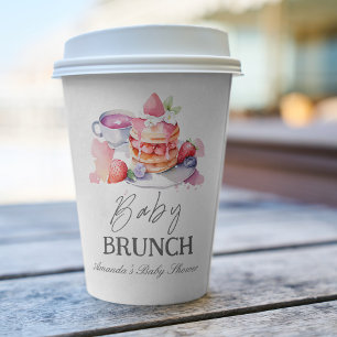 Watercolor Pancake Baby Brunch Shower Paper Cups