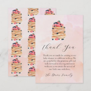 Watercolor Pancakes Baby Shower Thank You Card