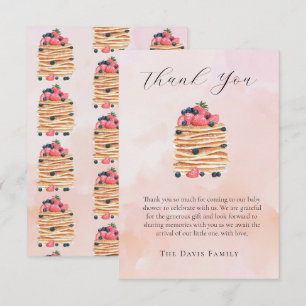 Watercolor Pancakes Baby Shower Thank You Card