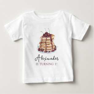 Watercolor Pancakes Birthday Party Baby T-Shirt
