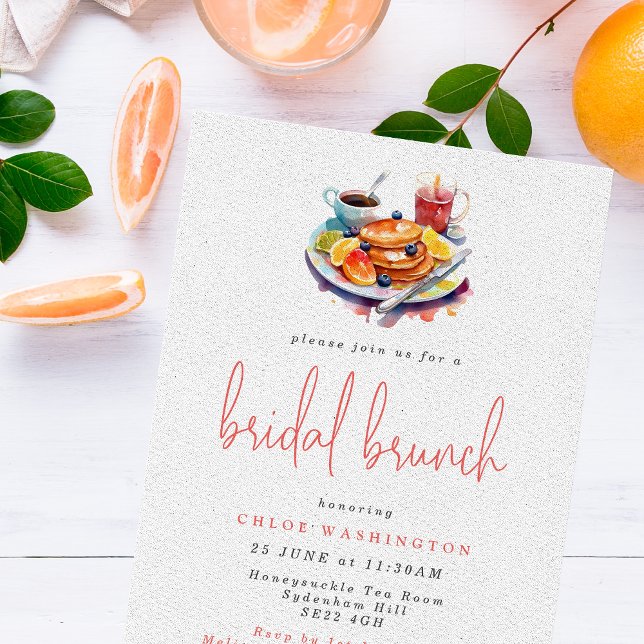 Watercolor Pancakes Bridal Brunch Invitation (Creator Uploaded)